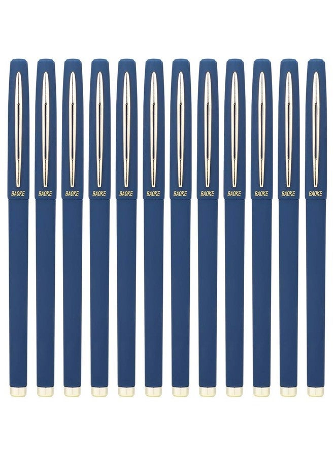 BaoKe Gel Ink Pens Rollerball Pens 0.7mm Medium Line, Box of 12 Pack, PC1838 (blue) - Image 1