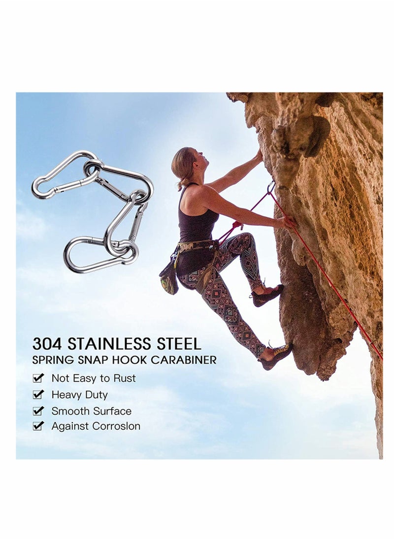 KASTWAVE Carabiner Clip Steel Snap Hook - Heavy Duty Quick Link Keychain, Metal Snap Hook for Dog Leash, Outdoor Camping, Swing, Hammock, Hiking, Rope Connected (M6, 60mm, can Hold 300lbs) 8 Pcs  - Image 4