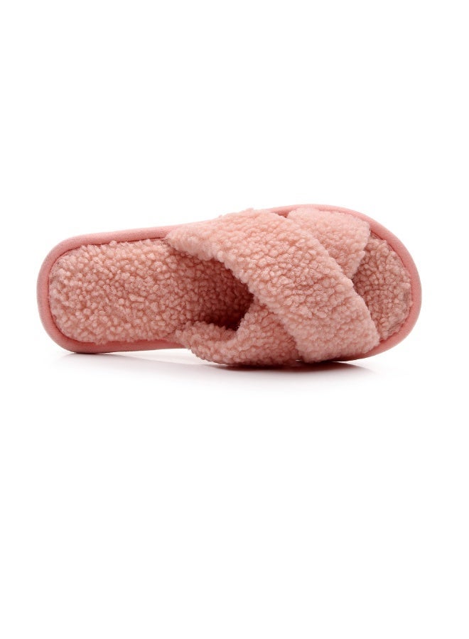 GUOLUOFEI Women’s Cozy Plush Open Toe Slippers Cross Band Furry Fluffy Memory Foam Soft House Slides Indoor Outdoor - Image 5