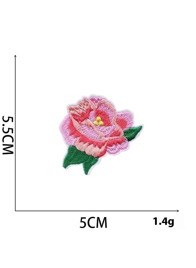 13pcs Mini Flower Iron On Patches 13 Patterns Decorative Embroidered Patches Floral Sewing Appliques Valentines Wedding for Jeans, Clothing, Jacket, Hat, Backpacks, Pants, Bouquet  - Image 4