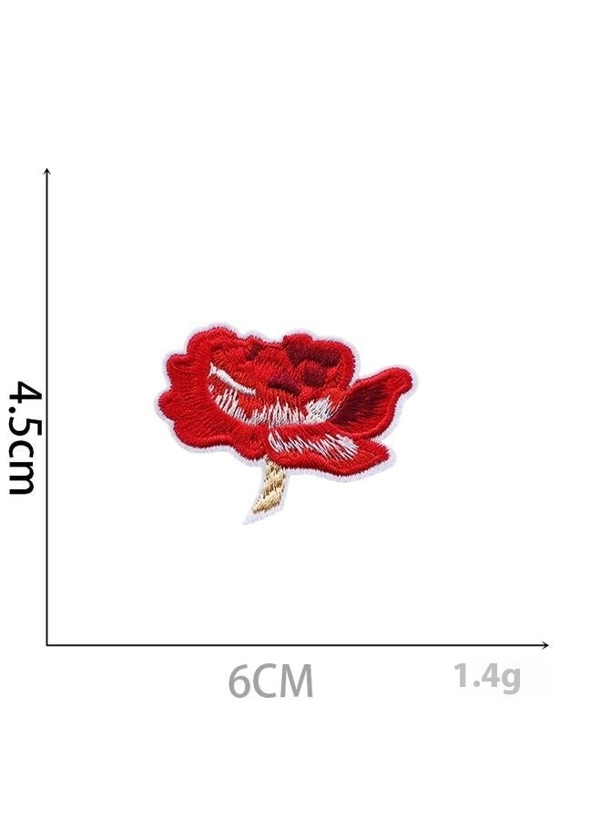 13pcs Mini Flower Iron On Patches 13 Patterns Decorative Embroidered Patches Floral Sewing Appliques Valentines Wedding for Jeans, Clothing, Jacket, Hat, Backpacks, Pants, Bouquet  - Image 2