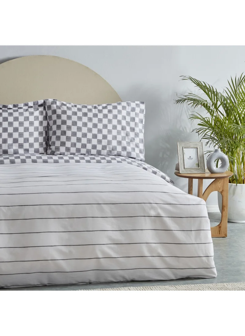 Karaca Home Cordova Anthracite 100% Cotton Double Duvet Cover Set