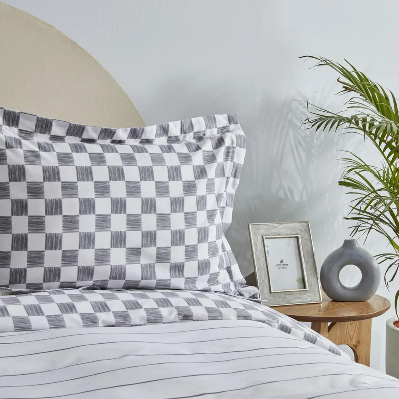 Karaca Home Cordova Anthracite 100% Cotton Double Duvet Cover Set