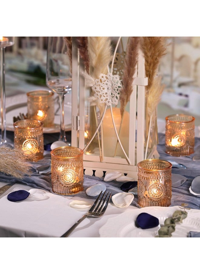 DEVI 24pcs Gold Glass Votive Candle Holders, Wedding Decorations, Gold Centerpieces for Tables, Bridal Shower Fall Party Home Table Decor - Image 2