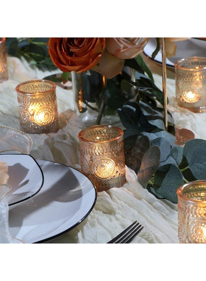 DEVI 24pcs Gold Glass Votive Candle Holders, Wedding Decorations, Gold Centerpieces for Tables, Bridal Shower Fall Party Home Table Decor - Image 4