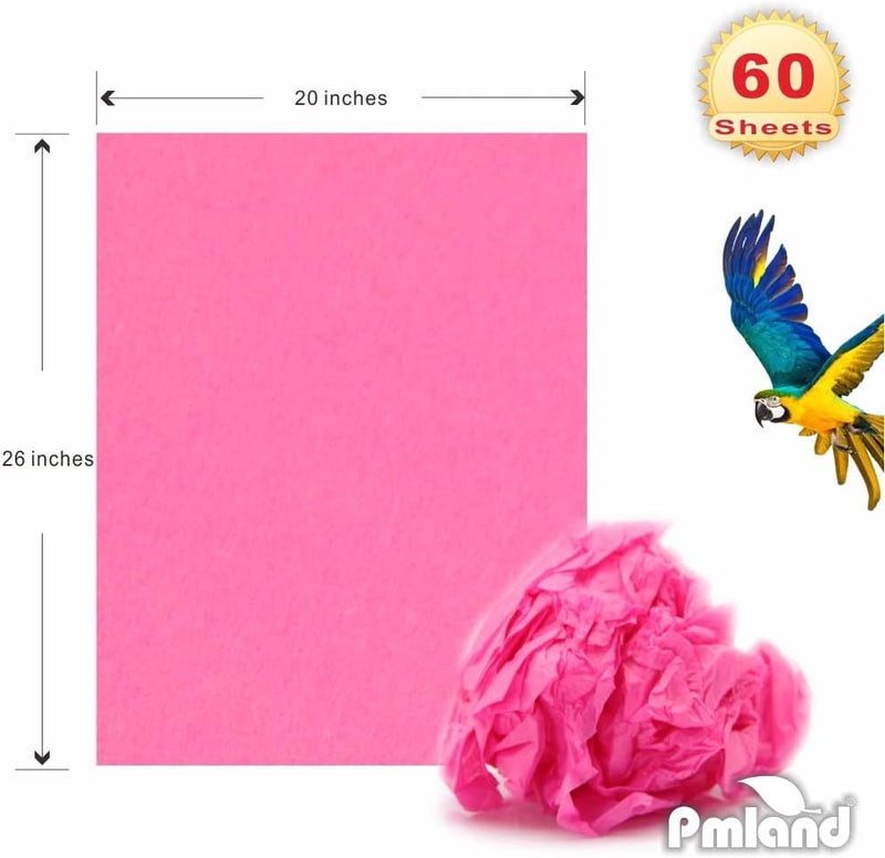 PMLAND Premium Quality Gift Wrapping Paper - Hot Pink Color - 20 Inches x 26 Inches 60 Sheets - Image 4