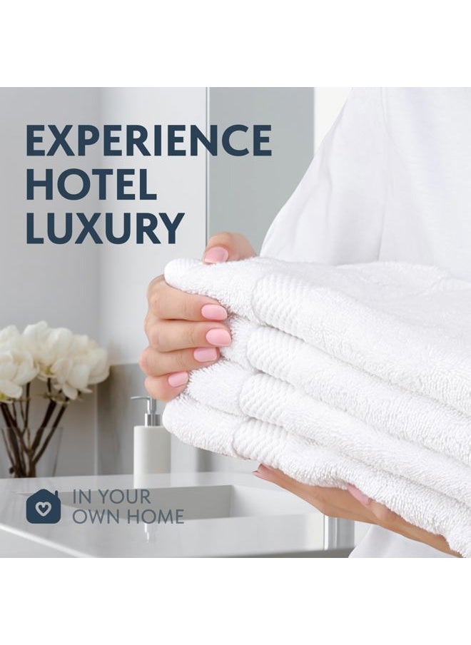 White Classic - Luxury White Hand Towels - Soft 100% Turkish Cotton | Highly Absorbent Hotel spa Bathroom Towel Collection | 16x30 Inch | Set of 6 - Image 1