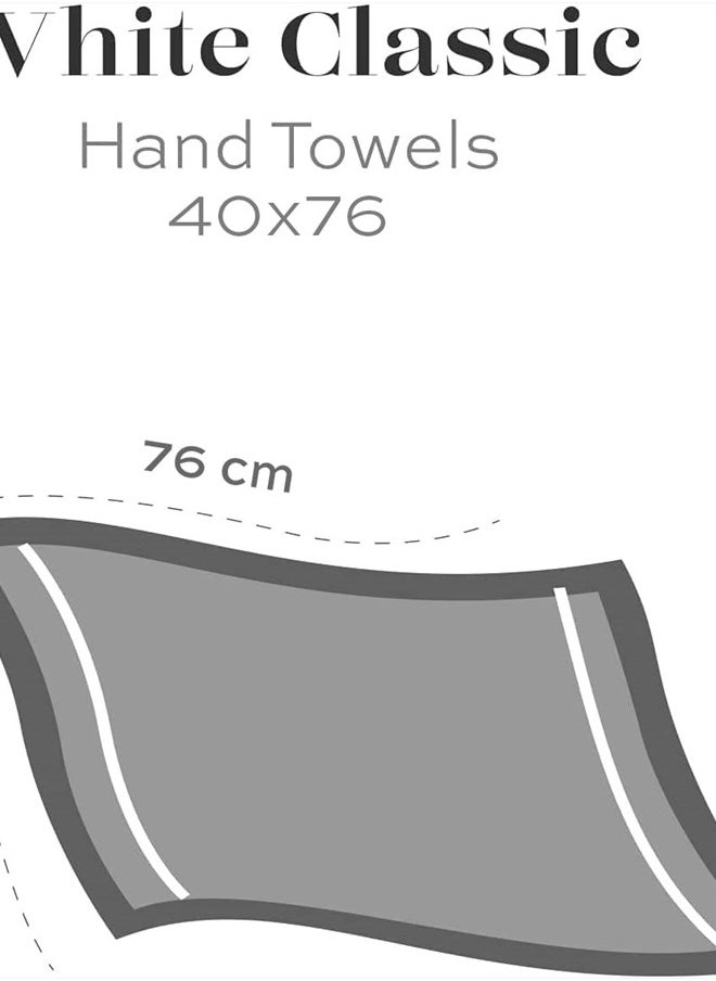 White Classic - Luxury White Hand Towels - Soft 100% Turkish Cotton | Highly Absorbent Hotel spa Bathroom Towel Collection | 16x30 Inch | Set of 6 - Image 1