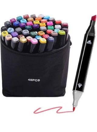48 Colors Marker Set, Dual Tip Permanent Art Markers for Kids