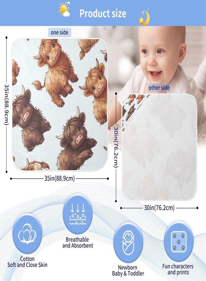 WELLDAY Highland Cows Hooded Baby Bath Towels, Cotton Soft Hooded Towel for Babies - Absorbent Baby Bath Towels 30x30 Inch - Image 4