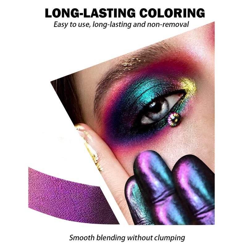 Domality Chameleon Eyeshadow Liquid Set, 3pcs Intense Color Shifting Multichrome Eyeshadow, Highly Pigment Metallic Long Lasting Quick-Drying No Creasing Eye Makeup - Image 2