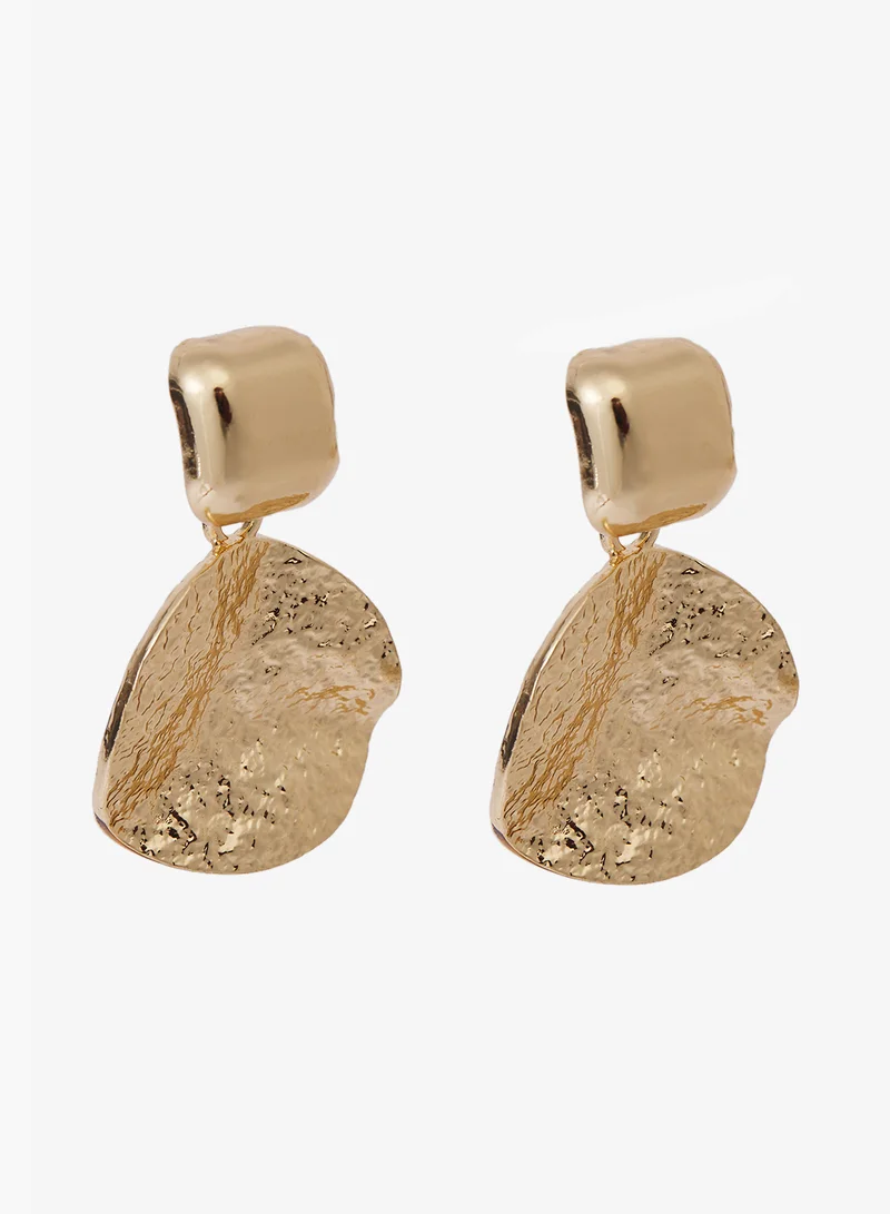 ايلا Gold Metallic Statement Earrings