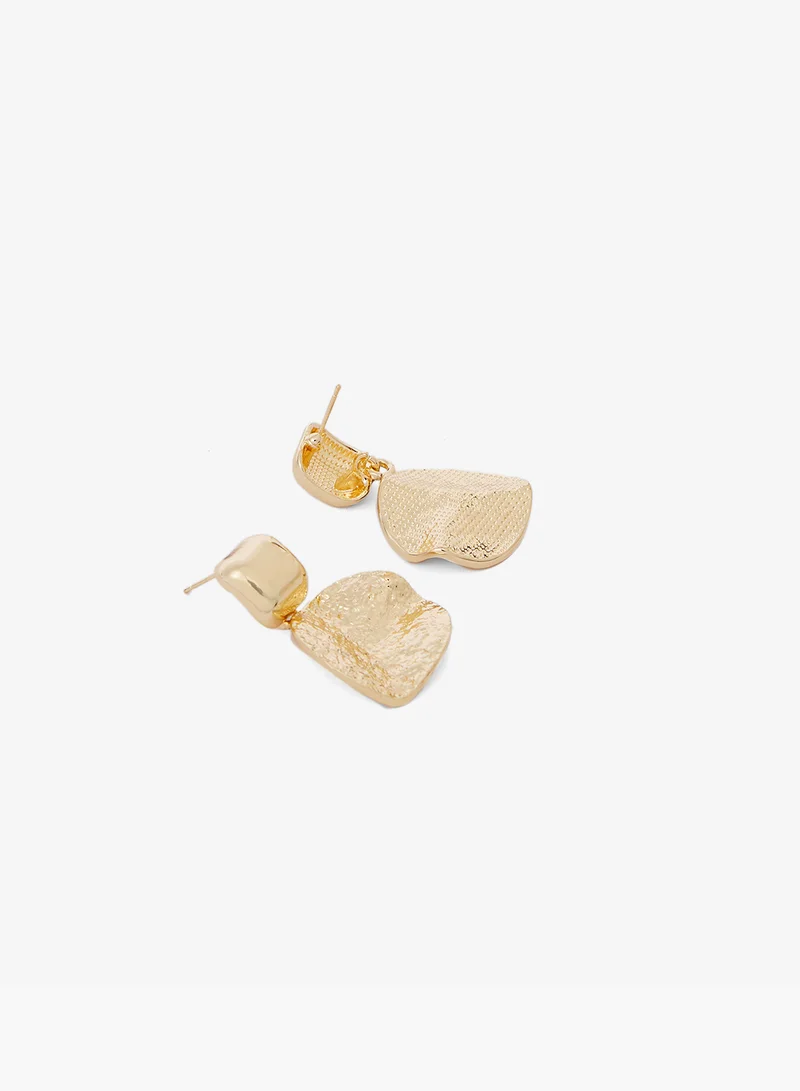 ايلا Gold Metallic Statement Earrings