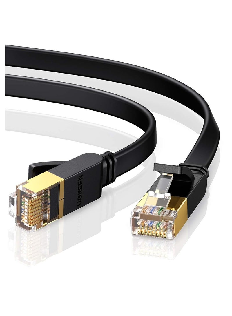 يو جرين UGREEN Cat 7 U/FTP Lan Cable Flat Design  (Black) - Image 1