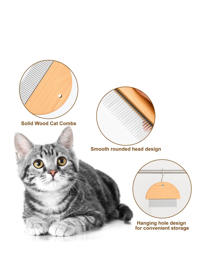 Excefore Flea Comb for Cats, 3 Pcs Wooden Cat Comb Pet Comb, for Removes Tangles and Loose Fur, Grooming Comb Tool for Cats,Dogs and Rabbits Tangled Hair - Image 4