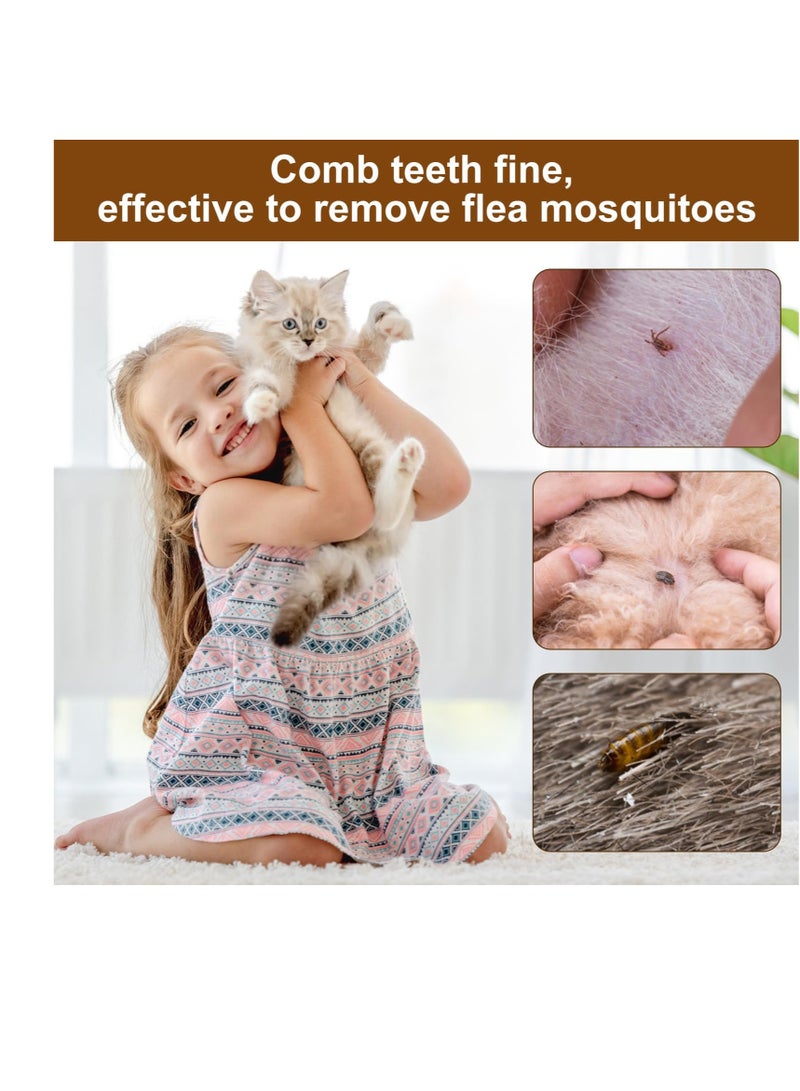 Excefore Flea Comb for Cats, 3 Pcs Wooden Cat Comb Pet Comb, for Removes Tangles and Loose Fur, Grooming Comb Tool for Cats,Dogs and Rabbits Tangled Hair - Image 5