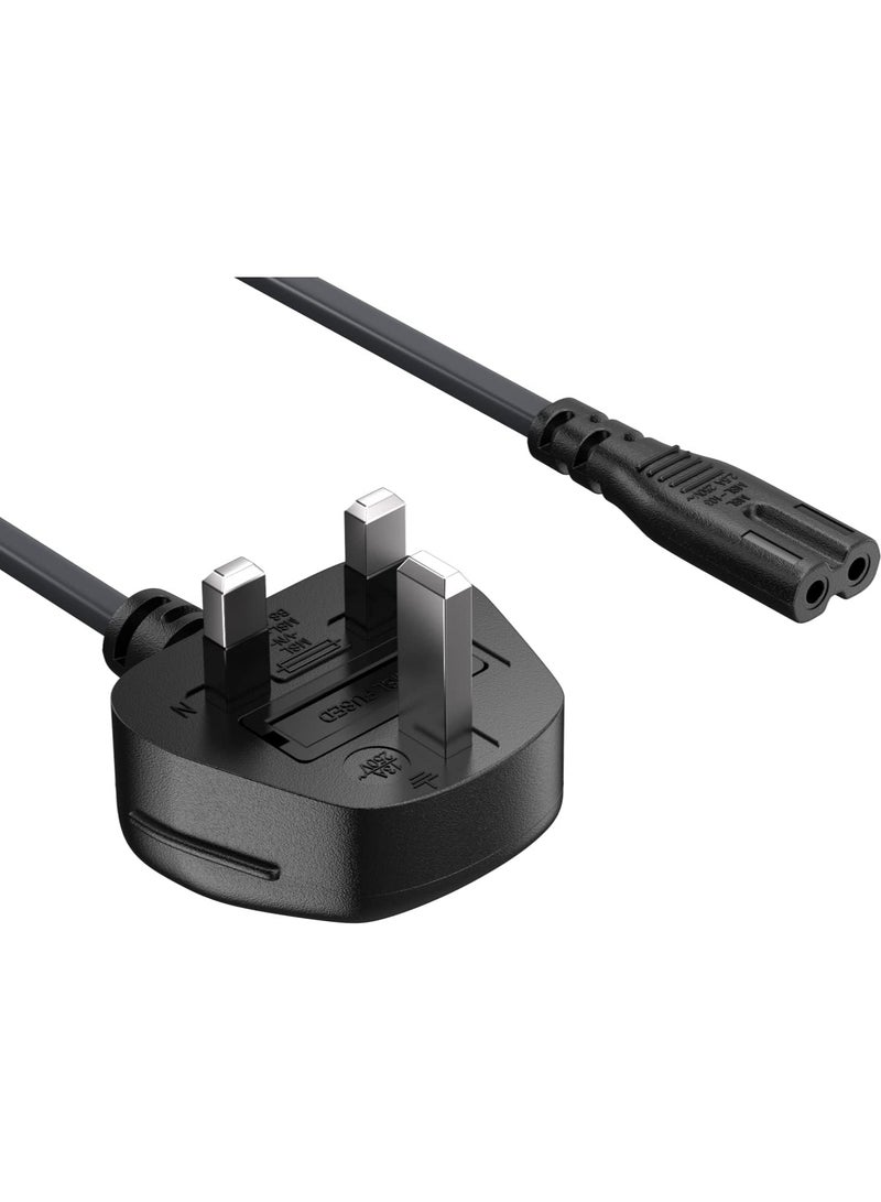2- Slot Printer Power Cord Cabler 5ft Power Cord with 2.5 A Fuse, IEC-320-C5 to UK Plug BS1363  - Image 1