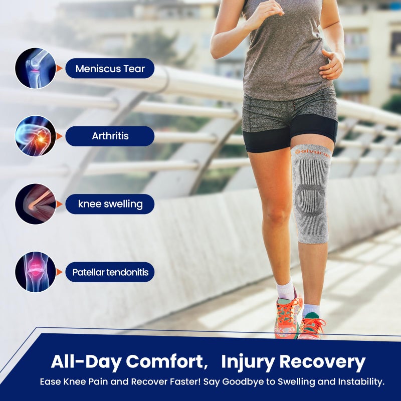 Galvaran Compression Knee Brace for Women & Men â€“ Knee Support Sleeve for ACL, MCL, Meniscus Pain Relief, Joint Swelling & Injury Recovery | Skin-Friendly Anti-Slip Design | Daily Use & Sports - Image 2