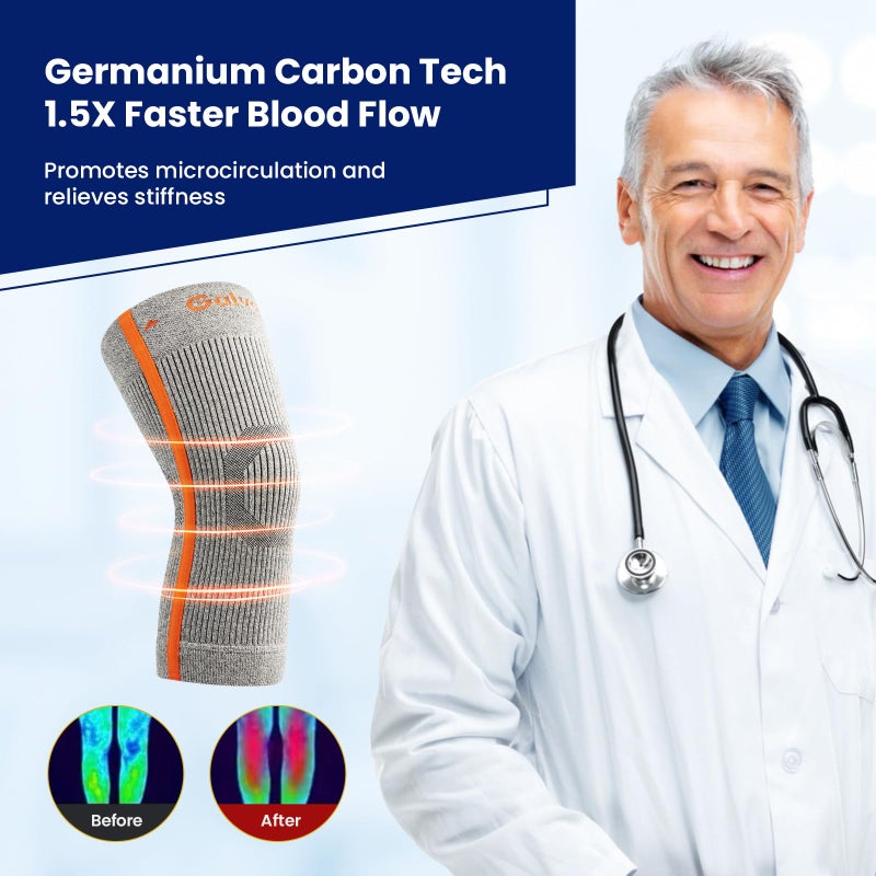Galvaran Compression Knee Brace for Women & Men â€“ Knee Support Sleeve for ACL, MCL, Meniscus Pain Relief, Joint Swelling & Injury Recovery | Skin-Friendly Anti-Slip Design | Daily Use & Sports - Image 3