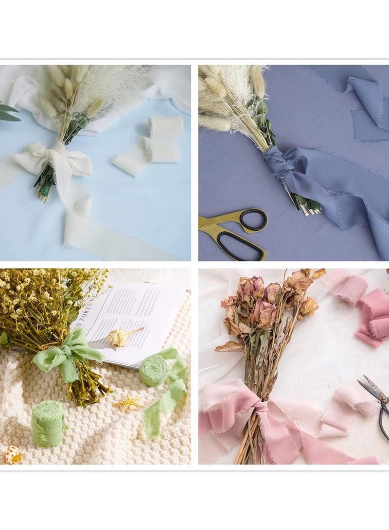 4 لفة يدويا شرابة الشيفون الشريط 4cm س 5M المستخدمة في دعوات الزفاف باقة هدية التفاف ديي الحرف اليدوية - Image 4