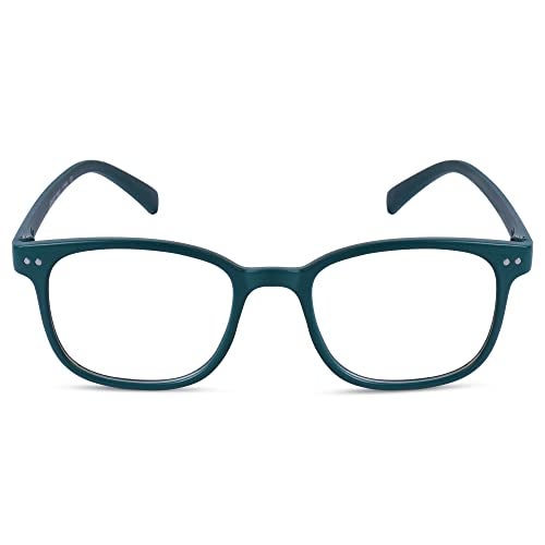 Freddy Clear Lens Full Rim Square Spectacle Frame For Men and Women (Forest green) - Image 2