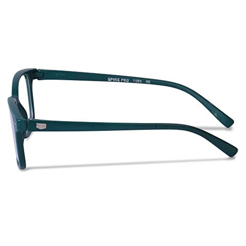 Freddy Clear Lens Full Rim Square Spectacle Frame For Men and Women (Forest green) - Image 3