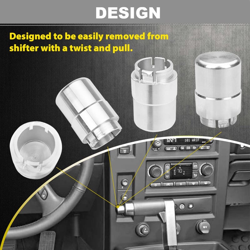 gtpartes Billet Aluminum Transmission Shifter Button Compatible with 2003-2009 Hummer H2 and H2 SUT Accessories Automotive Replacement Shifters Parts Not Plastic Easy Installation Silver 1Pcs - Image 2