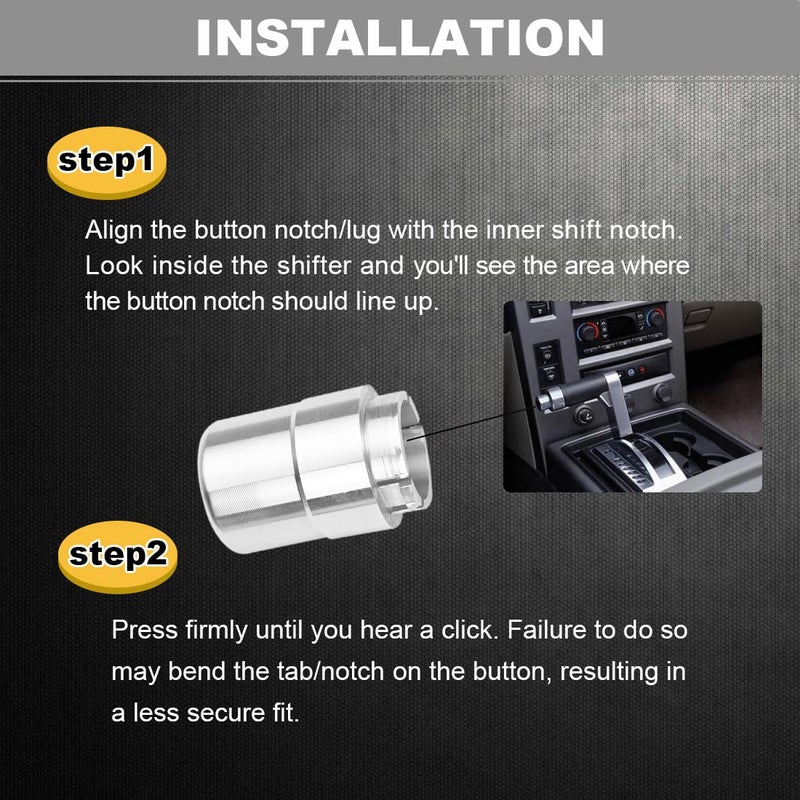 gtpartes Billet Aluminum Transmission Shifter Button Compatible with 2003-2009 Hummer H2 and H2 SUT Accessories Automotive Replacement Shifters Parts Not Plastic Easy Installation Silver 1Pcs - Image 5
