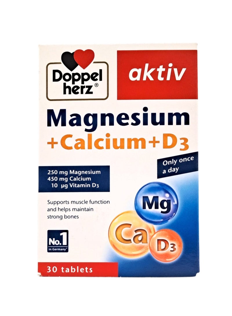 Doppelherz Magnesium+Ca+Vit D3 One A Day Tablet 30"S