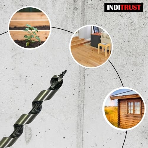 Inditrust بت حفر إنديتراست SDS Plus 10x230 مم للحفر في الخشب والبلاستيك | بت حفر خشب حلزوني ثقيل الوزن للحفارات الدورانية وآلات حفر SDS Plus - Image 5