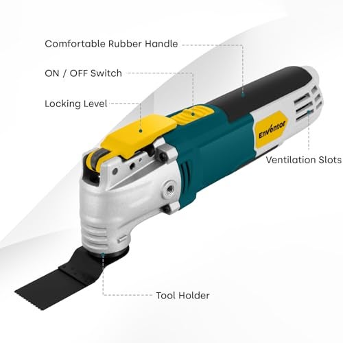 Enventor Multi Tool Saw, 2.5Amp Electric Oscillating Tool Kit Corded with 28pcs Saw Accessories, 6 Variable Speeds, 3° Oscillating Angle Oscillating Saw for Cutting, Scraping, Sanding - Image 3