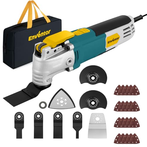 Enventor Multi Tool Saw, 2.5Amp Electric Oscillating Tool Kit Corded with 28pcs Saw Accessories, 6 Variable Speeds, 3° Oscillating Angle Oscillating Saw for Cutting, Scraping, Sanding - Image 1