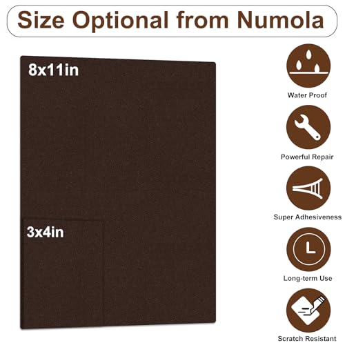 Numola Leather Repair Patch 8×11 inch Self-Adhesive Leather Repair Tape, Scratch/Holes Vinyl Repair Kit for Couch, Car Seat, Sofas, DIY Furniture Upholstery, Chair, Jackets, First-aid (Medium Brown) - Image 2