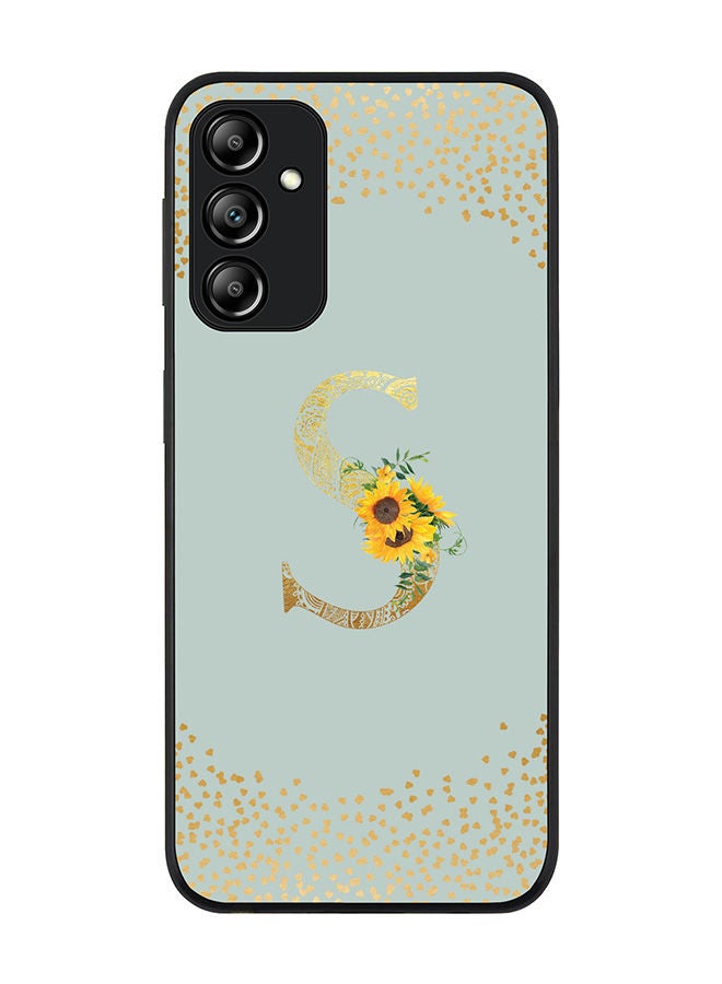 Stylizedd Rugged Black edge case for Samsung Galaxy A24 4G Slim fit Soft Case Flexible Rubber Edges Anti Drop TPU Gel Thin Cover - Custom Monogram Initial Floral Pattern Alphabet - S - Light Grey - Image 1