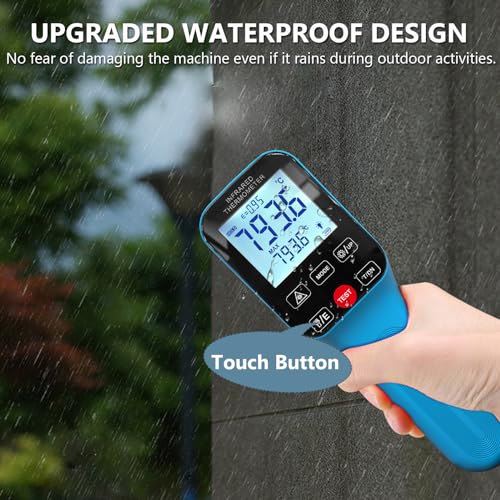 H HOLDPEAK Infrared Thermometer Gun Rechargeable, -58℉~2912℉ High Temp Laser Industrial Thermometer, D:S=30:1 Touch Button Waterproof Pyrometer, Digital IR Temperature Gauge with Type-C Port (NOT for Human) - Image 4