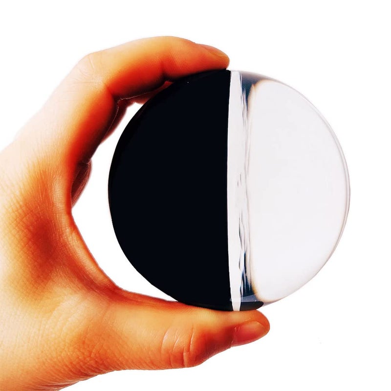DSJUGGLING TwoTone 80mm Acrylic Contact Juggling Ball Clear with Solid Black 2Tone Acrylic Sphere in 314 Inches - Image 2