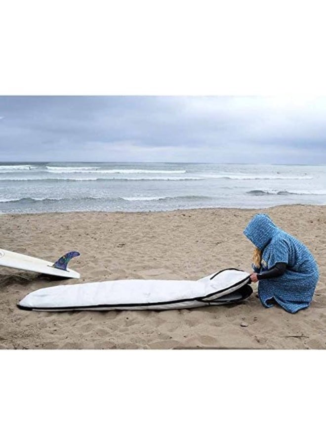 Open Road Goods Surf Poncho/Adult Hooded Towel/Wetsuit Changing Robe - Charcoal Black/Indigo Blue; Saves a Sea Turtle's Life - Blue - Image 5