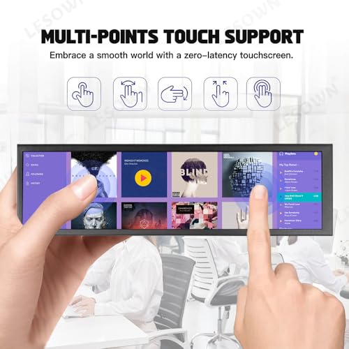 LESOWN شاشة لمسية عريضة 8.8 بوصة من LESOWN مع شاشة LCD طويلة 480x1920 IPS للكمبيوتر الشخصي لنظام ويندوز Rpi4 - Image 4