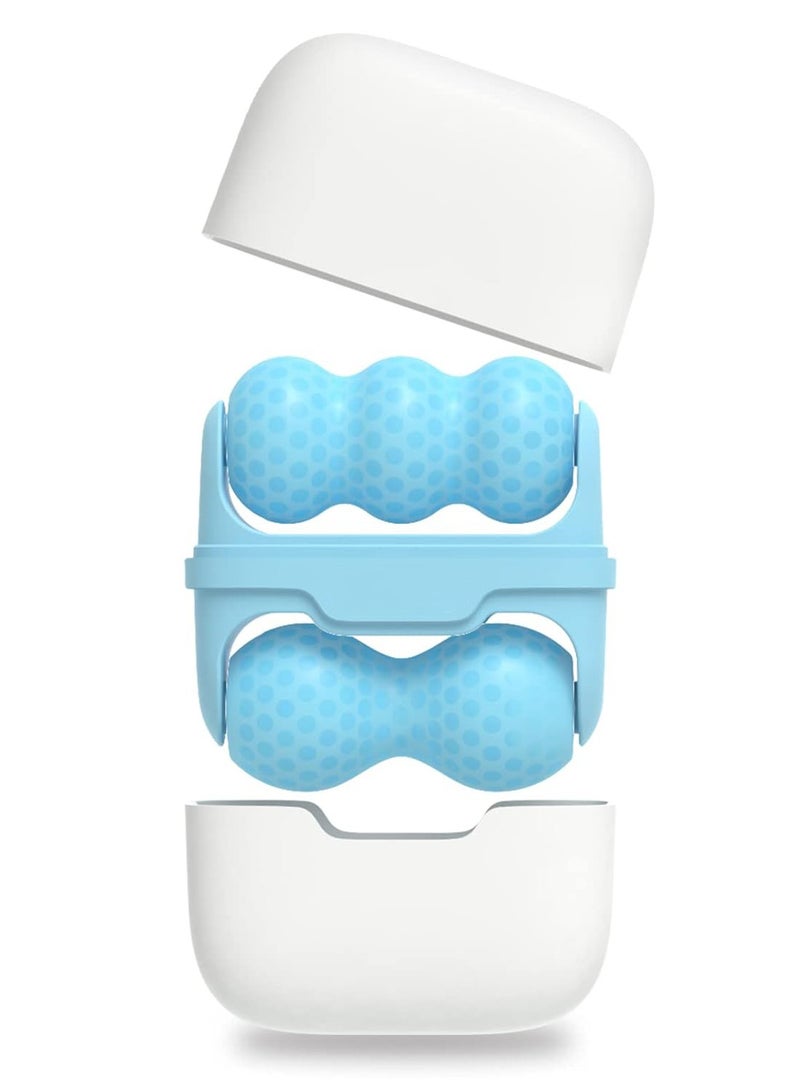 أسطوانة الثلج للوجه والجسم، أدوات العناية بالبشرة على شكل أسطوانة 2 في 1 لتدليك الوجه لتخفيف الصداع النصفي والعيون المنتفخة، وتقليل التجاعيد، وتخفيف آلام العضلات، وتخفيف حروق الشمس والاحمرار (ازرق) - Image 2