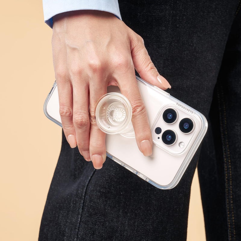 PopSockets Phone Grip with Expanding Kickstand, Adhesive Grip - Clear - Image 3