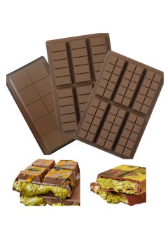 C.T.Z Set of 3 Dubai Chocolate Silicone Molds - High-Quality Silicone Molds for Creating Luxurious Dubai-Style Chocolate Bars, Pistachio and Chocolate Treats - Non-Stick Chocolate Molds  - Image 1