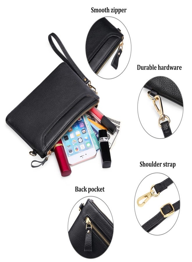 SENDEFN Leather Wristlet Clutch Small Women Crossbody Shoulder Bag Wallet Purses RIFD Card Slots - Image 3