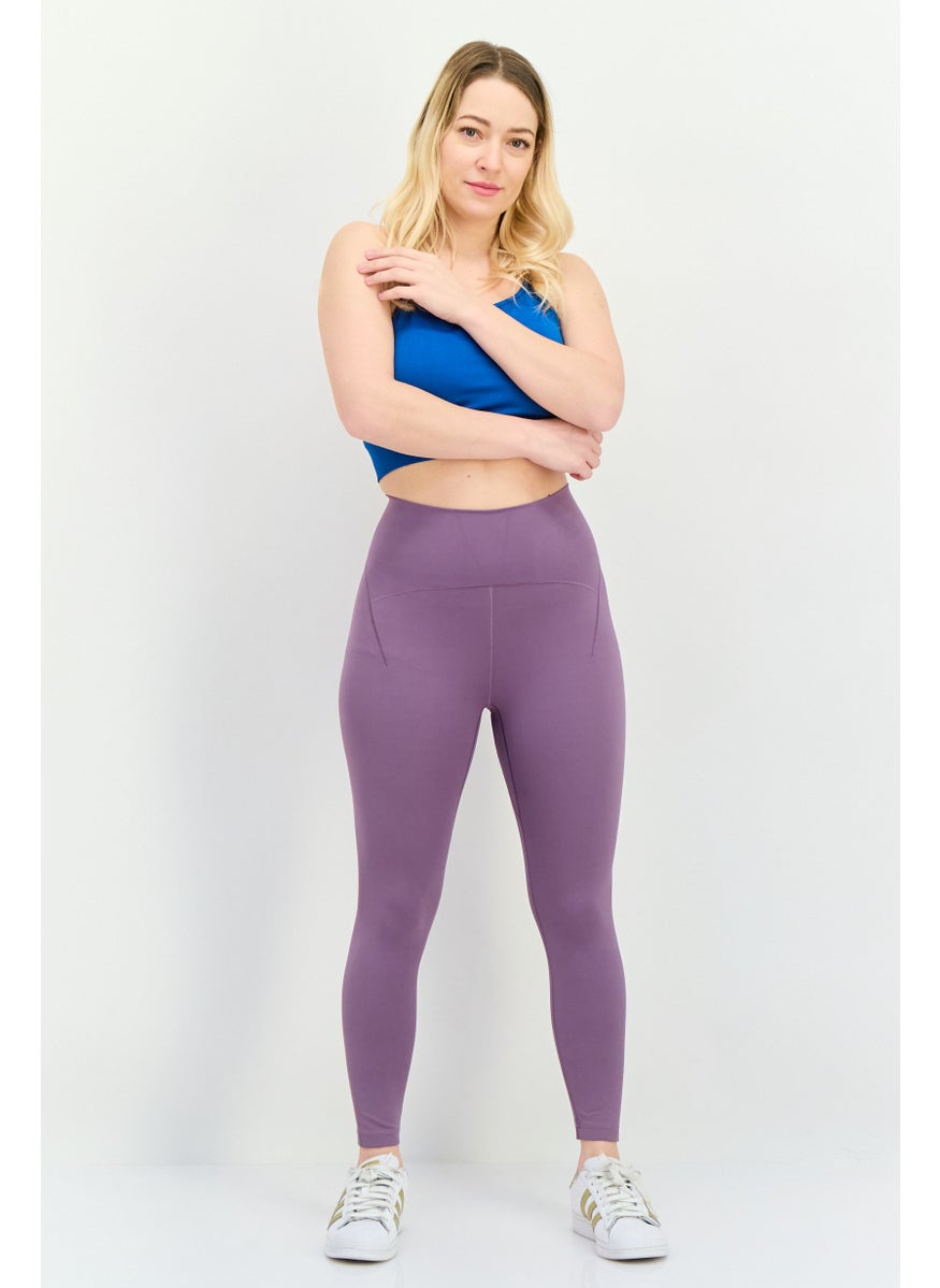 Adidas - Women Sportswear Fit Brand Logo Outdoor Leggings,Purple - Image 1