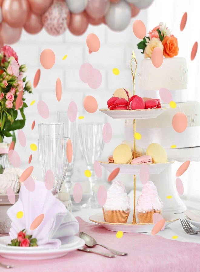 Acantha Round Tissue Confetti Pink RoseGold Gold Mixed Confetti Dots Paper for Wedding Baby Shower Birthday Party & Anniversary Decorations (1.76oz, 1-Inch) - Image 4