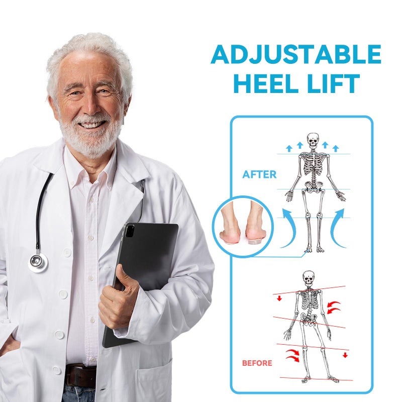 Sumifun Heel Lift, 4-Layer 1 Inch Gel Shoe Lifts for Women Uneven Legs, Adjustable Orthopedic Heel Lifts for Heel Pain and Leg Length Discrepancy, Heel Wedge Inserts 1/4" 1/2" 3/4" (Size L, Black) - Image 3