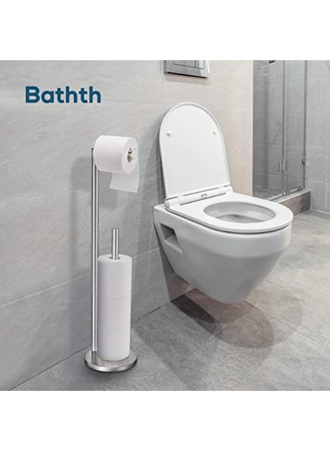 Bathth Toilet Paper Holder Stand, Toilet Paper Stand Brushed Nickel, Free Standing Toilet Paper Holder, Toilet Paper Storage by Bathth - Image 5