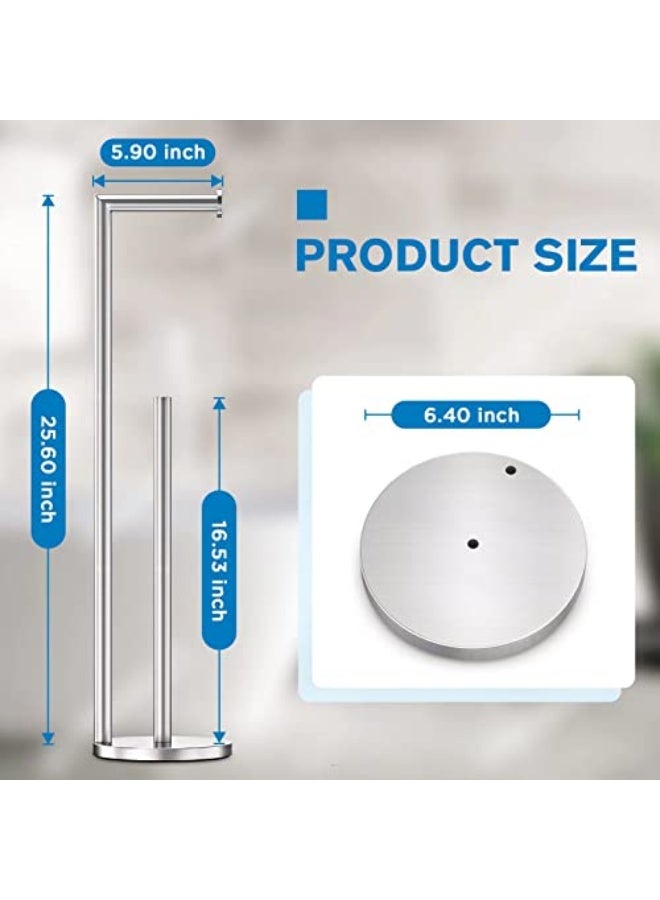 Bathth Toilet Paper Holder Stand, Toilet Paper Stand Brushed Nickel, Free Standing Toilet Paper Holder, Toilet Paper Storage by Bathth - Image 2