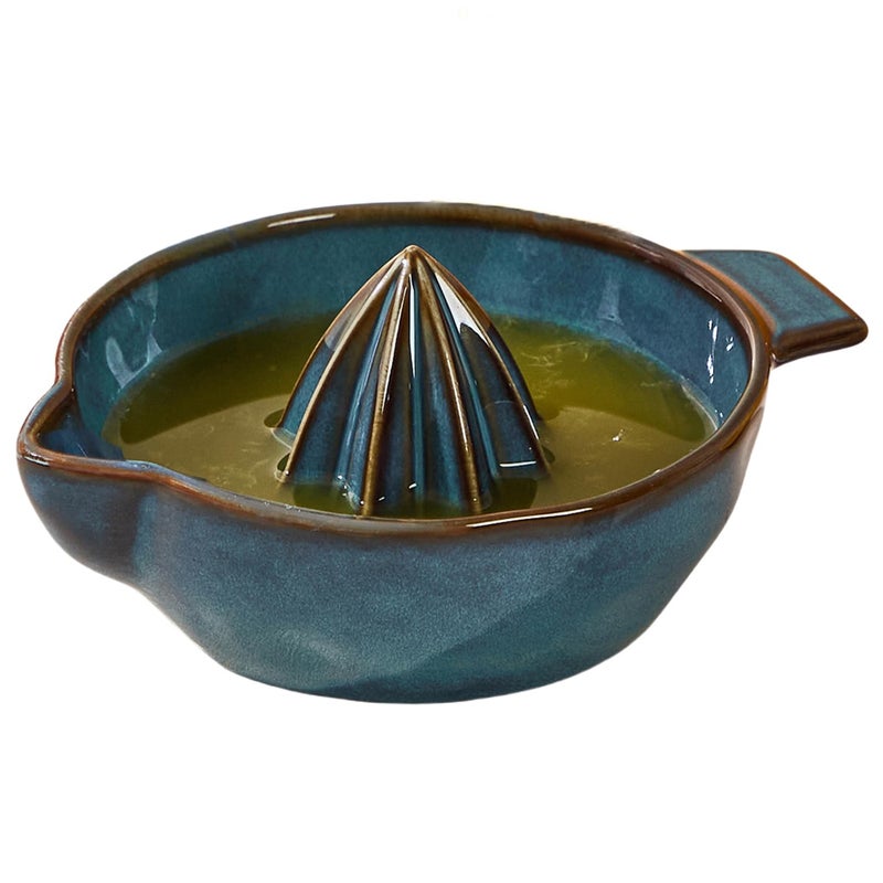 Tuioyoc Ceramic Lemon Juicer Reamer Manual Citrus Lime Hand Squeezer Bowl with Handle and Pour Spout, Handheld, Easy to Use and Clean - Image 1
