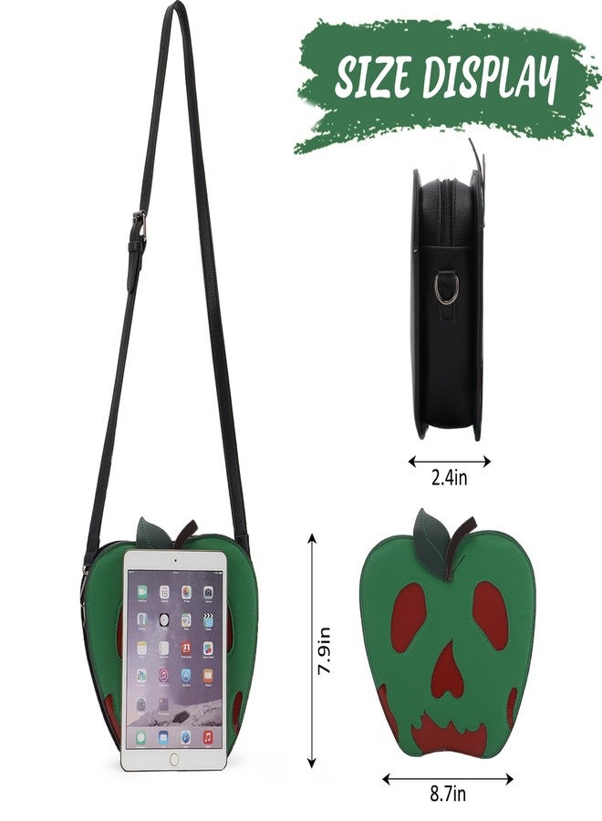 Fecialy Halloween Poisoned Apple Crossbody Bag Funny Shoulder Bag Novelty Handbag Pu Leather Purse - Image 4