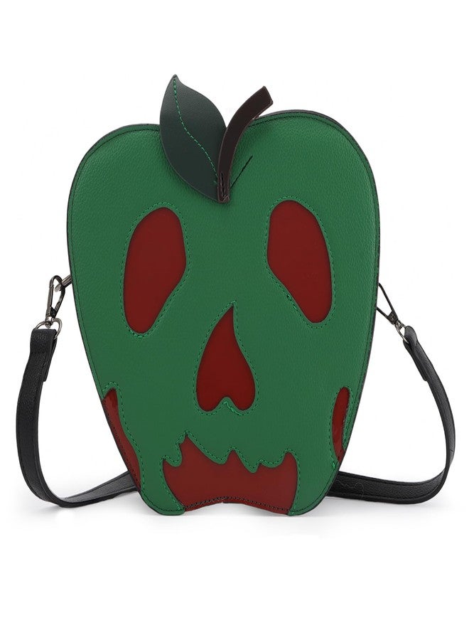 Fecialy Halloween Poisoned Apple Crossbody Bag Funny Shoulder Bag Novelty Handbag Pu Leather Purse - Image 1